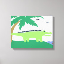 Tropical Alligator Art för barn, Safari Himlar loo