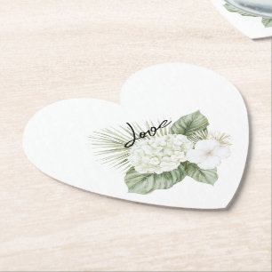 Tropical Aloha Beach Hydrangea Blommigt Bröllop Underlägg Papper