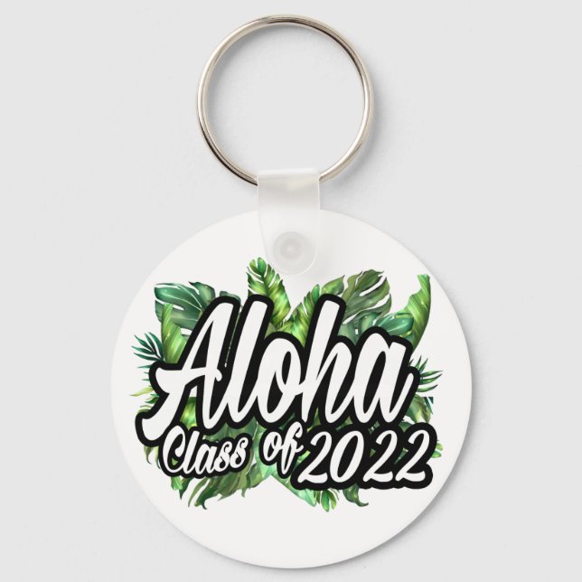 Tropical Aloha Class of 2022 Hawaiian Luau Favor Nyckelring (Framsida)