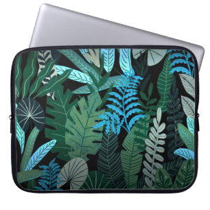 Tropical Aloha Exotic Blue Jungle Mönster vid natt Laptop Fodral