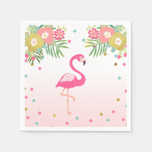 Tropical Aloha Flamingo Papper Napkins Birthday Pappersservett