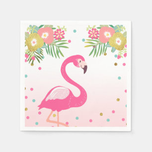 Tropical Aloha Flamingo Papper Napkins Birthday Pappersservett