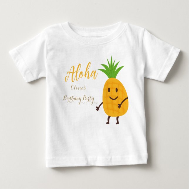 Tropical Aloha-Födelsedagsfesten för sommaranas T Shirt (Framsida)
