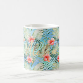 Tropical Aloha Hibiscus Blommigt Kaffemugg