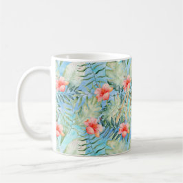 Tropical Aloha Hibiscus Blommigt Kaffemugg