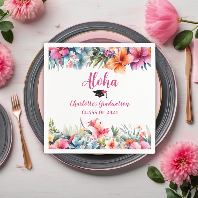 Tropical Aloha Luau Studenten 2024 Pappersservett (Skapare uppladdad)
