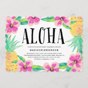Tropical Aloha Party-inbjudan Inbjudningar