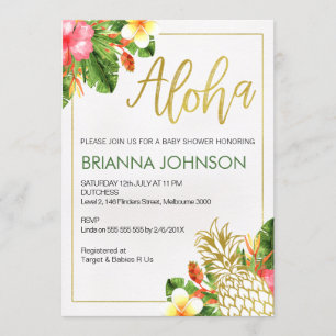 Tropical Aloha Pineapple BabY Shower-inbjudan Inbjudningar