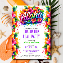 Tropical Aloha Roligt Studenten Luau Party Inbjudningar