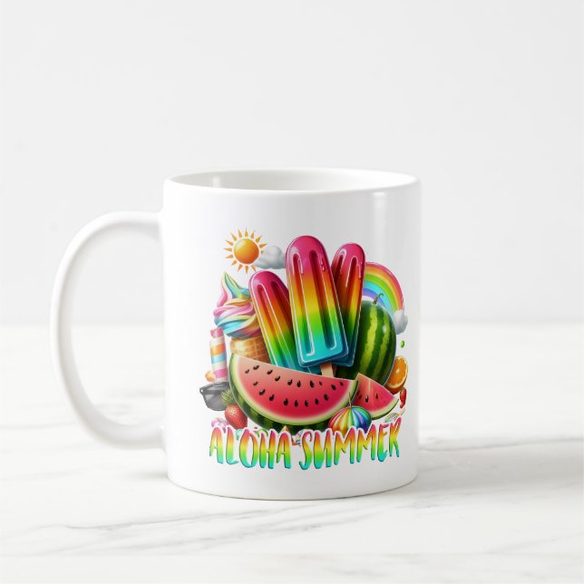 Tropical Aloha Summer, Summer Paradise Tee Kaffemugg (Vänster)