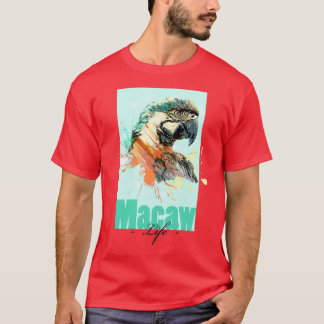 Tropical Aquarell Macaw Parrot Life T Shirt