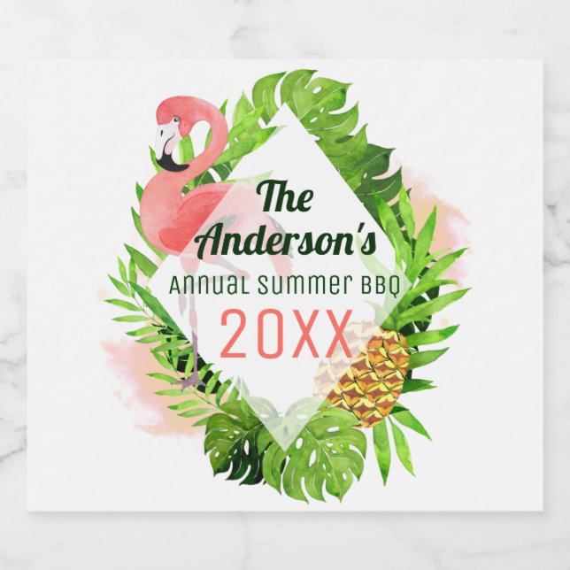 Tropical årlig sommar-BBQ Ölflaska Etikett (Singel etikett)