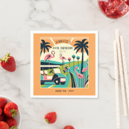 Tropical Art Deco Golf 50:e födelsedagen Pappersservett