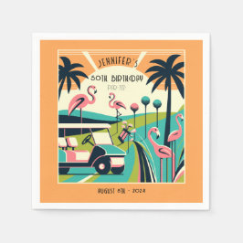 Tropical Art Deco Golf 50:e födelsedagen Pappersservett