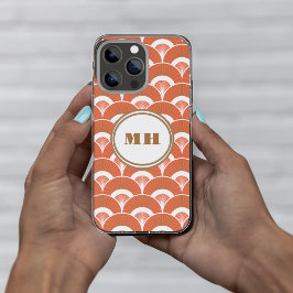 Tropical Art Deco Scalloped Fläkt Mönster Monogram