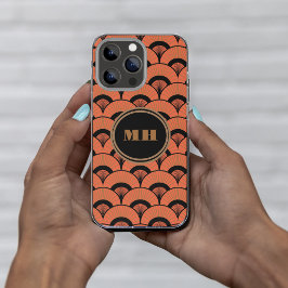 Tropical Art Deco Scalloped Fläkt Mönster Monogram