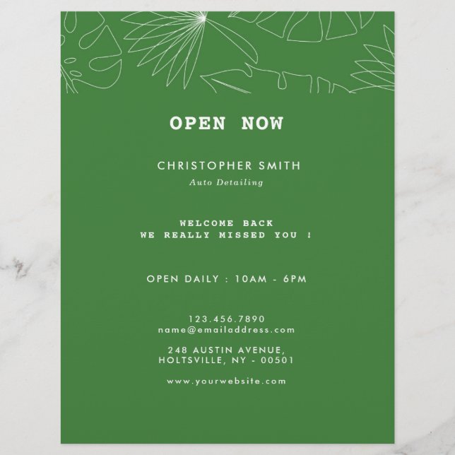 Tropical Auto Detection Service Reklamblad (Framsidan)