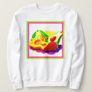 Tropical Avocado, Strawberry och Mango. Köp nu Lång Ärmad Tröja