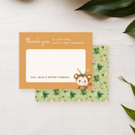 Tropical Baby Shower för apa Jungle Tropical Tack Kort