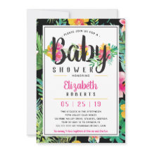 Tropical Baby Shower-inbjudan, Luau