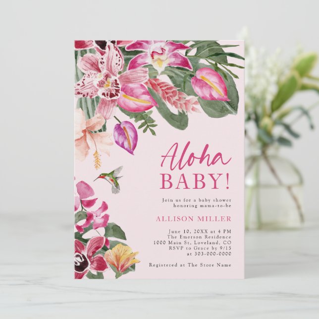 Tropical Baby Shower Inbjudningar (Stående Fram)