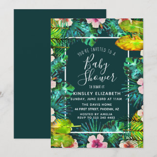 Tropical Baby Shower Inbjudningar