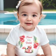 Tropical Baby Summer Rosa Flamingo Girl Namn