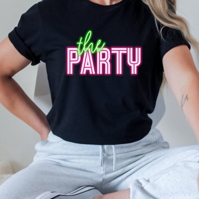 Tropical Bach, Party Neon Grönt & Rosa T Shirt (Skapare uppladdad)