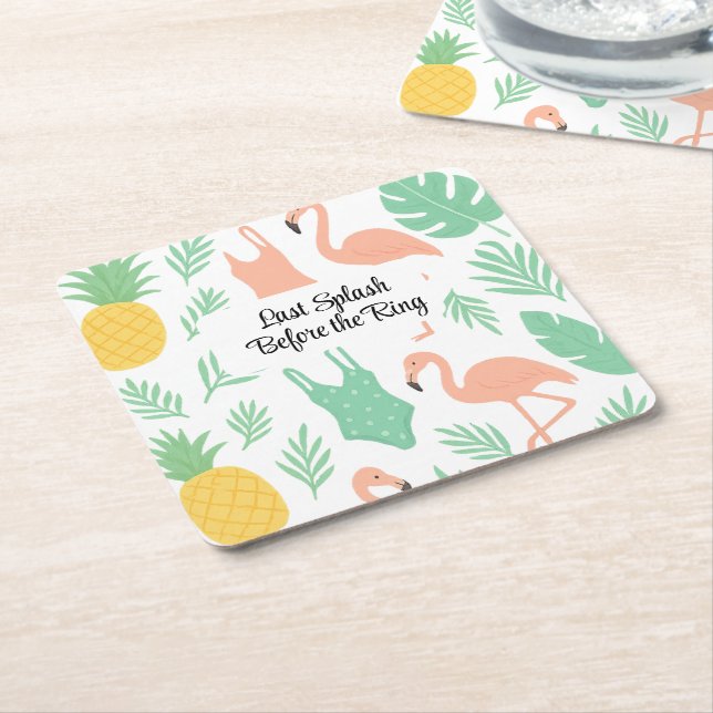 Tropical Bachelorette Party Papper Underlägg (Vinklad)
