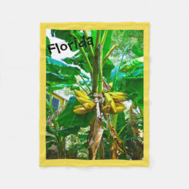 Tropical Banana Handflatan Träd St Augustine Flori Fleecefilt