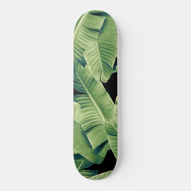 Tropical Banana Lämnar Night Jungle #1 #tropical Mini Skateboard Bräda 18,5 Cm (Framsida)