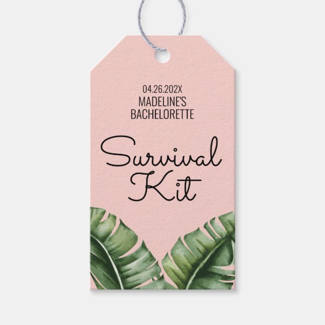 Tropical Banana Löv Bachelorette Survival Kit Presentetikett (Framsidan)