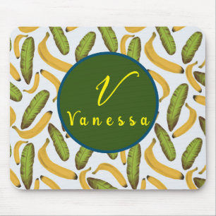 Tropical Banana Löv Monogram Script Musmatta