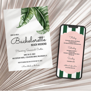 Tropical Banana Löv/Rand Bachelorette Inbjudningar