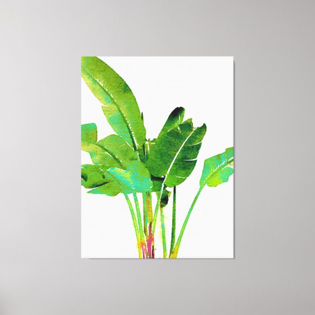 Tropical Banana Löv Watercolor Canvastryck (Framsida)