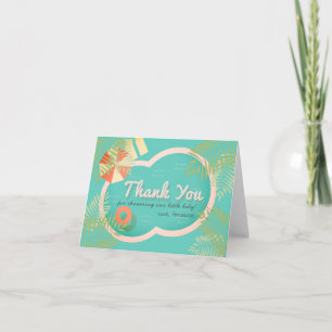 Tropical Bassäng Baby Shower Blue Tack Kort