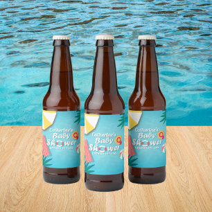 Tropical Bassäng Party, sommarbabystölder Ölflaska Etikett
