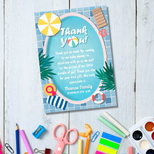 Tropical Bassäng Party, sommarbabystölder Tack Kort