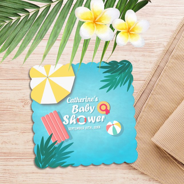 Tropical Bassäng Party, sommarbabystölder Underlägg Papper (Skapare uppladdad)