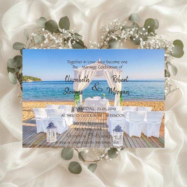 Tropical Beach Arbour Wedding bjudande Inbjudningar (Skapare uppladdad)