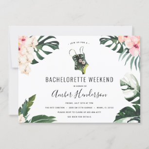 Tropical Beach Bachelorette Itinerary Inbjudningar