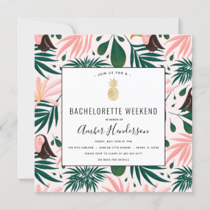 Tropical Beach Bachelorette Itinerary Inbjudningar
