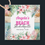 Tropical Beach Bachelorette Party Gåvor Etiketter<br><div class="desc">Vuxen: blommigten av den hawaiiska tropiska stranden. Beach Bachelorette</div>