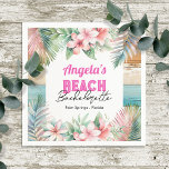 Tropical Beach Bachelorette Party Pappersservett<br><div class="desc">Vuxen: blommigten av den hawaiiska tropiska stranden. Beach Bachelorette</div>