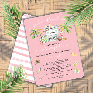Tropical Beach Bassäng Bachelorette Helg Inbjudningar