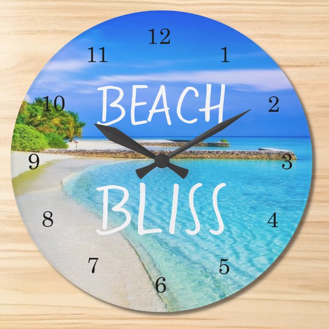 Tropical Beach Bliss Stor Klocka (Skapare uppladdad)
