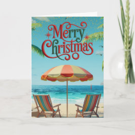 Tropical Beach Christmas Card Helgkort