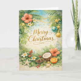 Tropical Beach Christmas  Helgkort