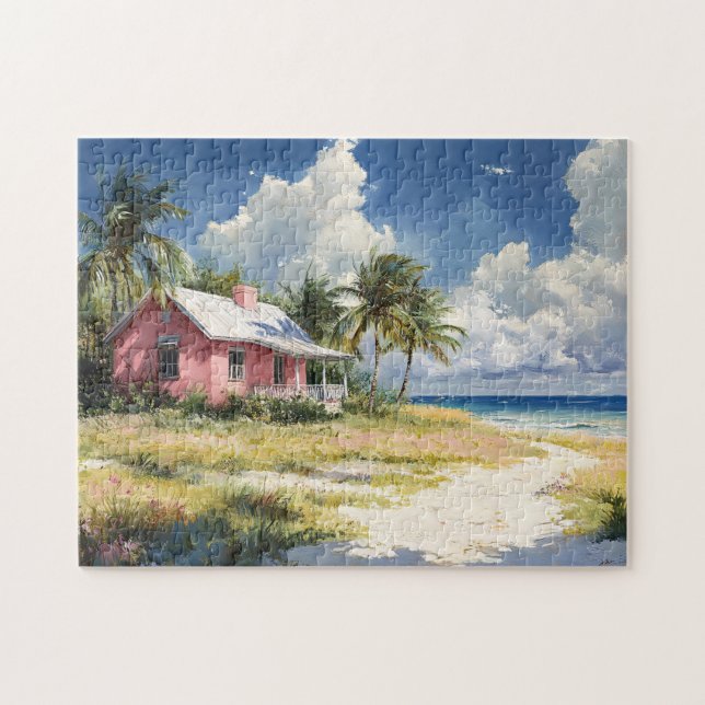 Tropical Beach Cottage Pussel (Horisontell)
