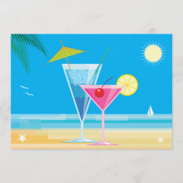 Tropical Beach Couple's Shower-inbjudan Inbjudningar